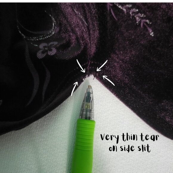 Vtg Y2k Whimsigoth Metallic Floral Velvet Halter Maxi Dress Plum CDC 8 - Picture 14 of 16